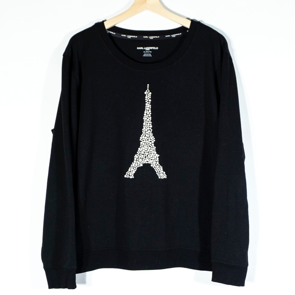 Karl Lagerfeld Eiffel Tower Sweater Pearls